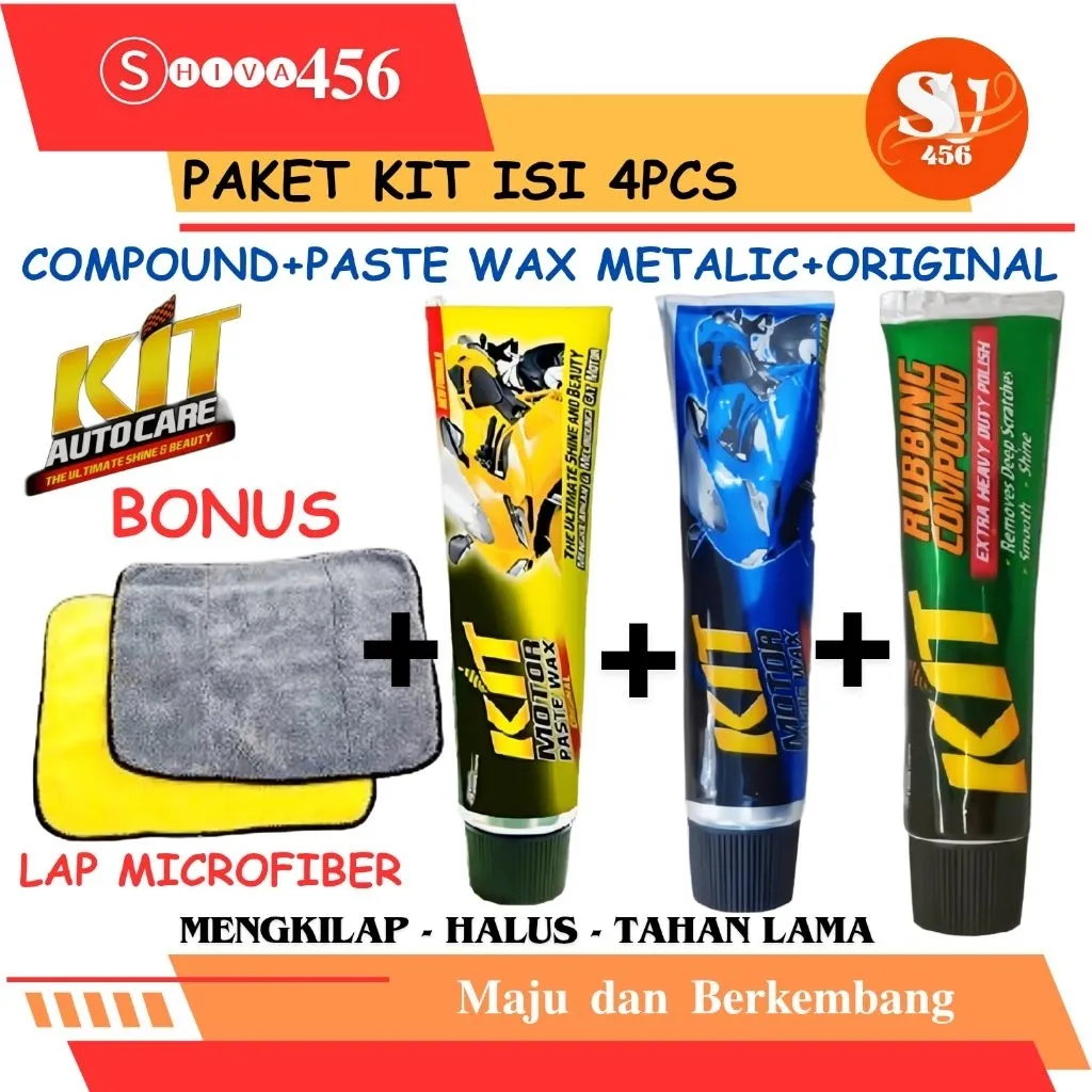 PAKET KIT ISI 4PCS - Compound 60gr + Kit Paste Wax Matalic 60gr + Original 60gr