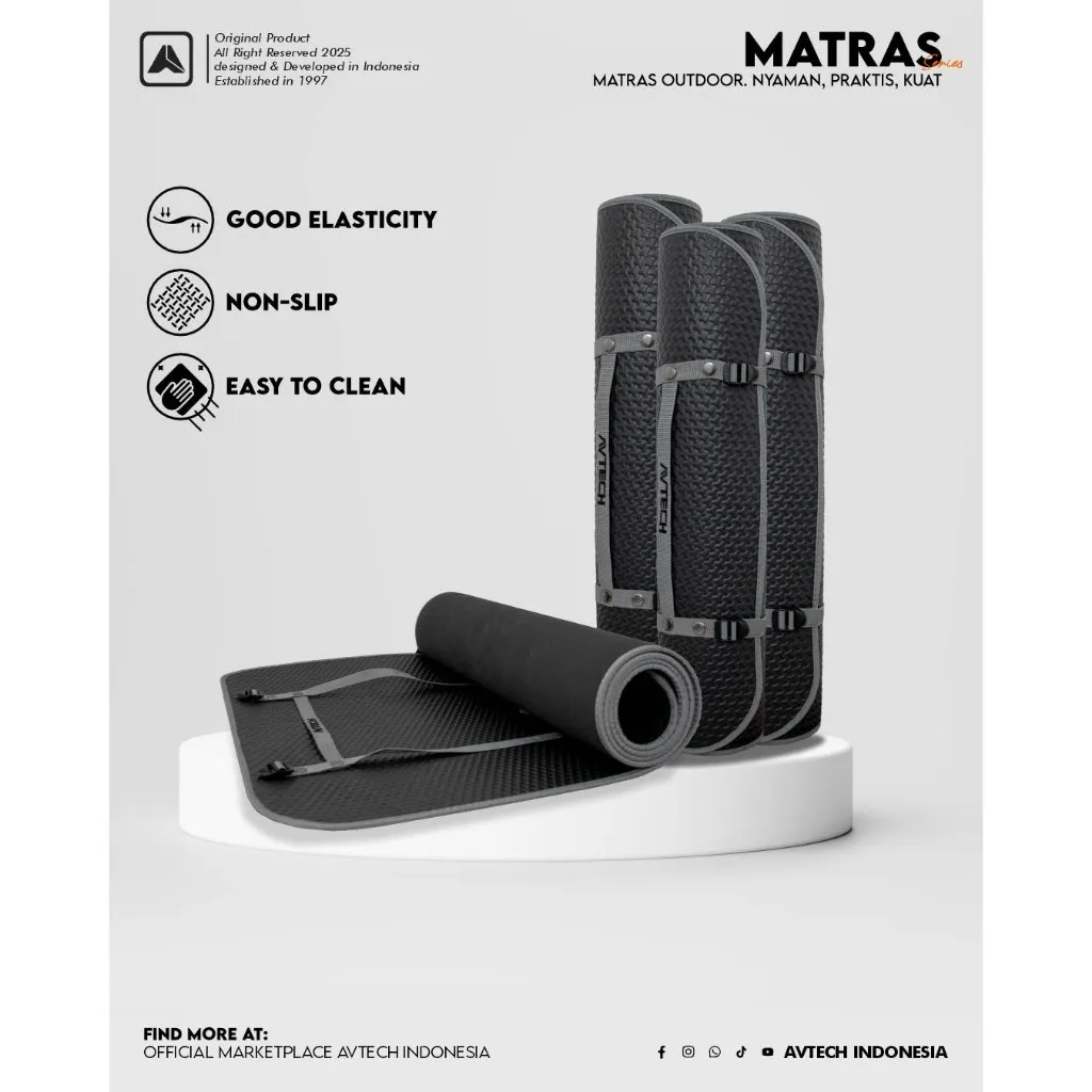 AVTECH - Matras Yoga Camping Gunung Hiking Outdoor Olahraga Busa Tebal 3 mm 5 mm - MATRAS
