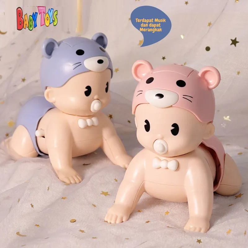 BabyToys Mainan Edukasi Anak Bayi Balita Boneka Merangkak dengan Musik dan Suara