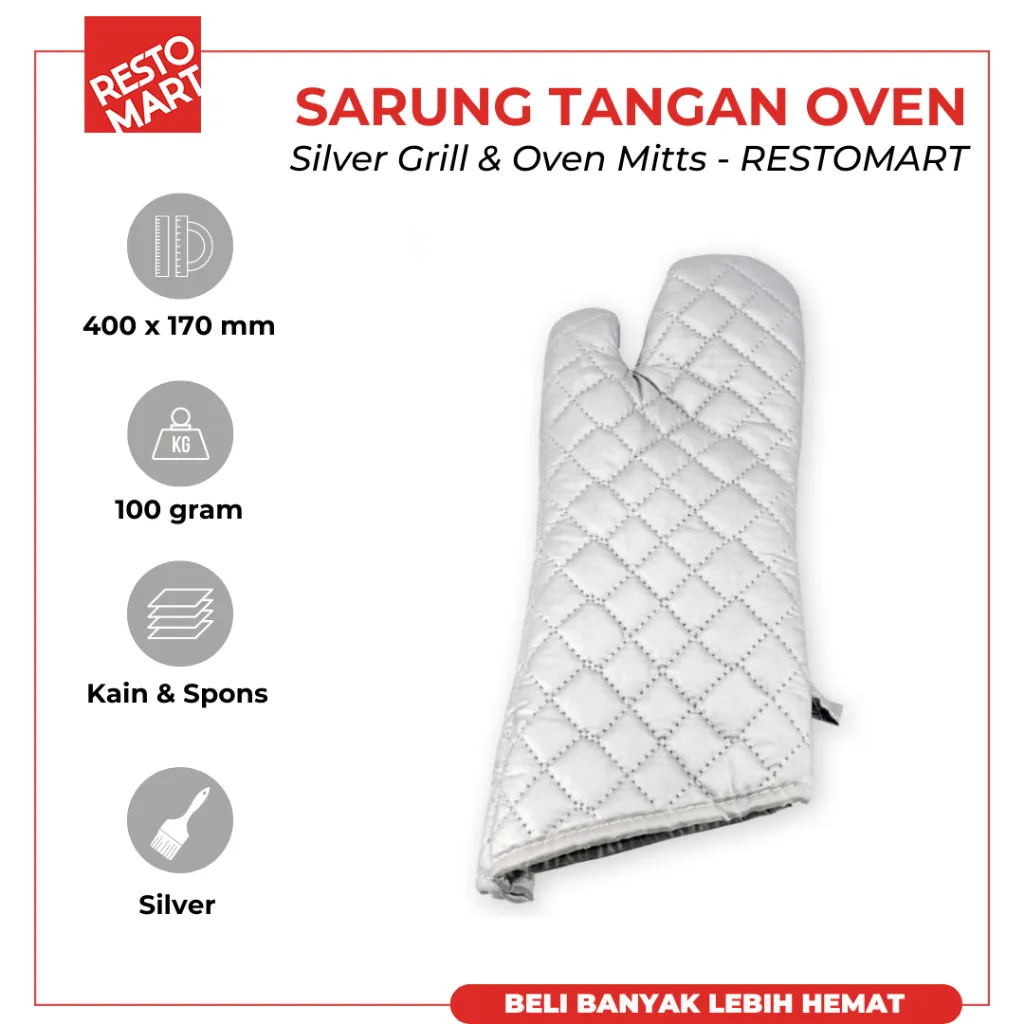 Sarung Tangan Oven / Silver Grill & Oven Mitts 1 pcs RESTOMART (2594001) (F12)