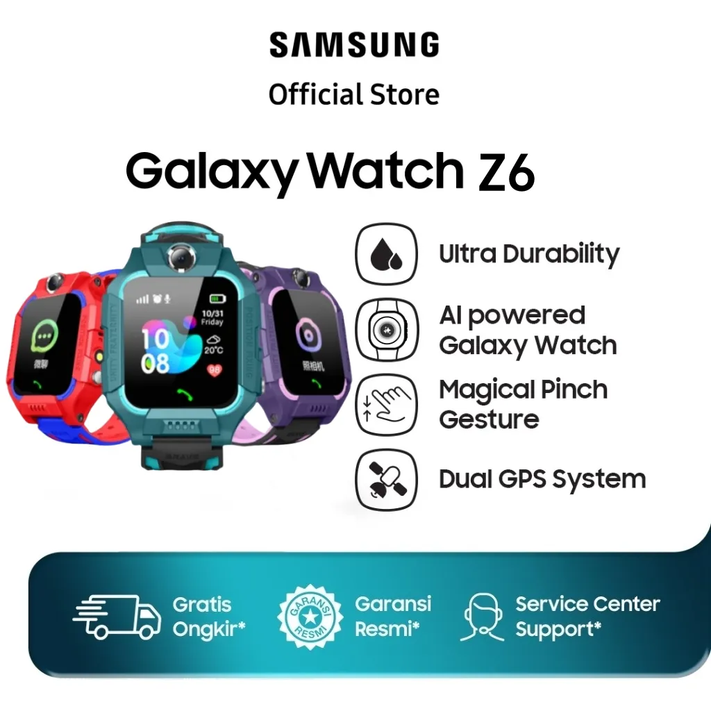 100% ORI samsung jam tangan smartwatch Anak Waterproof Kids Smart Watch anak-anak SZ6A SOS LBS SIM panggilan suara Multifungsi