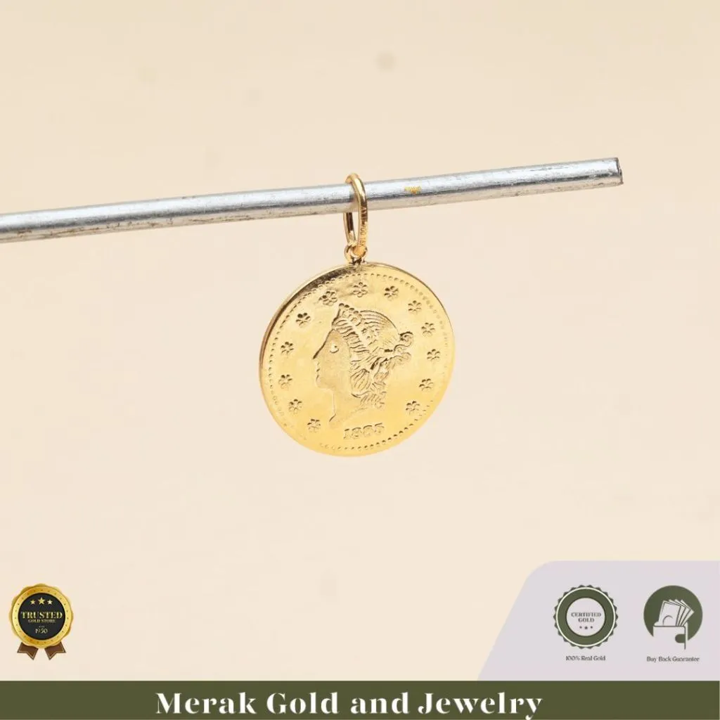 Merak Gold - Liontin Koin / Coin Pendant Gold Dua Sisi | Emas Tua Kadar 16K