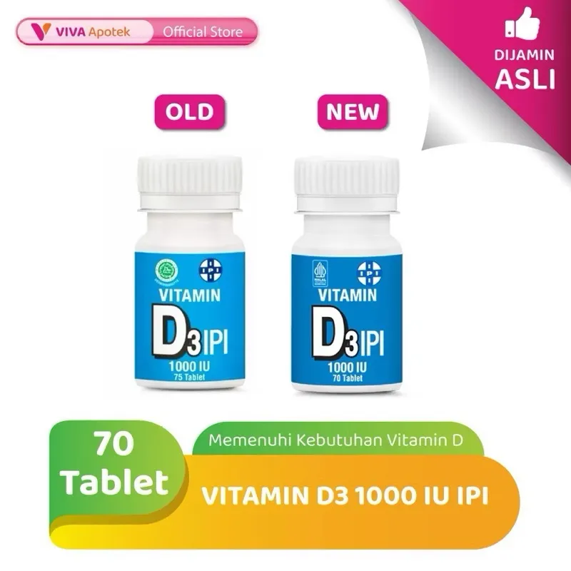 Vitamin D3 1000 IU IPI untuk Memenuhi Kebutuhan Vitamin D (70 Tablet)