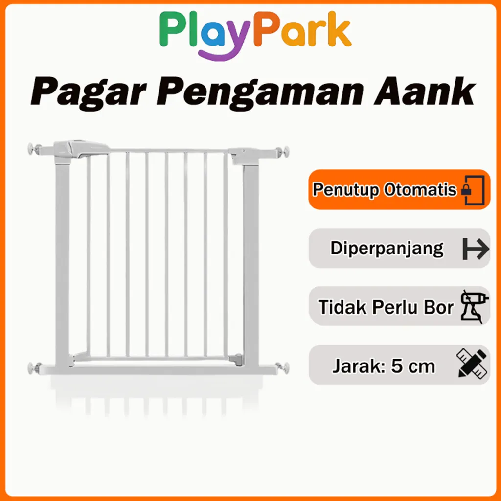 PlayPark Baby Safety Gate Putih Pagar Pengaman Anak Pagar Pintu Bayi Penghalang Pintu Bayi Pagar Tangga Bayi Pagar Pengaman Bayi Pintu Tangga Pengaman Anak