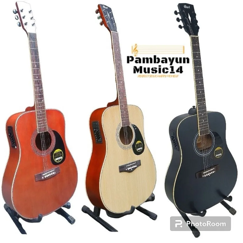 GITAR AKUSTIK CORTT ELEKTRIK custom Body Jumbo GRATIS KABEL JACK GRATIS PACKING KAYU