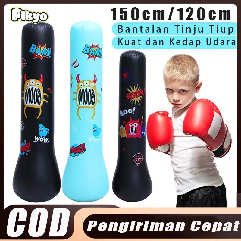 PIKYO Samsak Tinju Anak Inflatable 120/150 cm - Punching Bag Berdiri untuk Latihan Kids