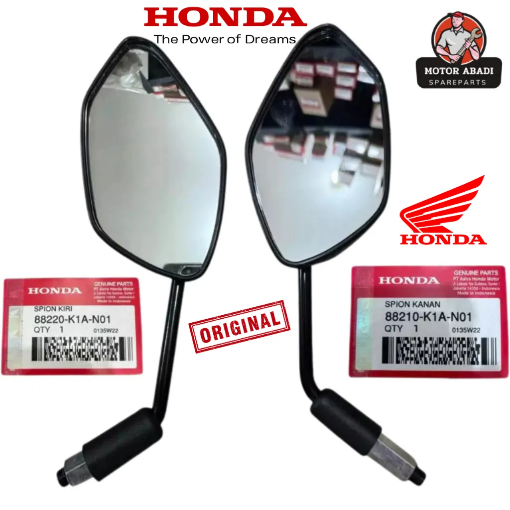 88220-K1A-N01 ORIGINAL Kaca Spion K1A Honda Beat Deluxe 2020-2024 Beat Street Genio