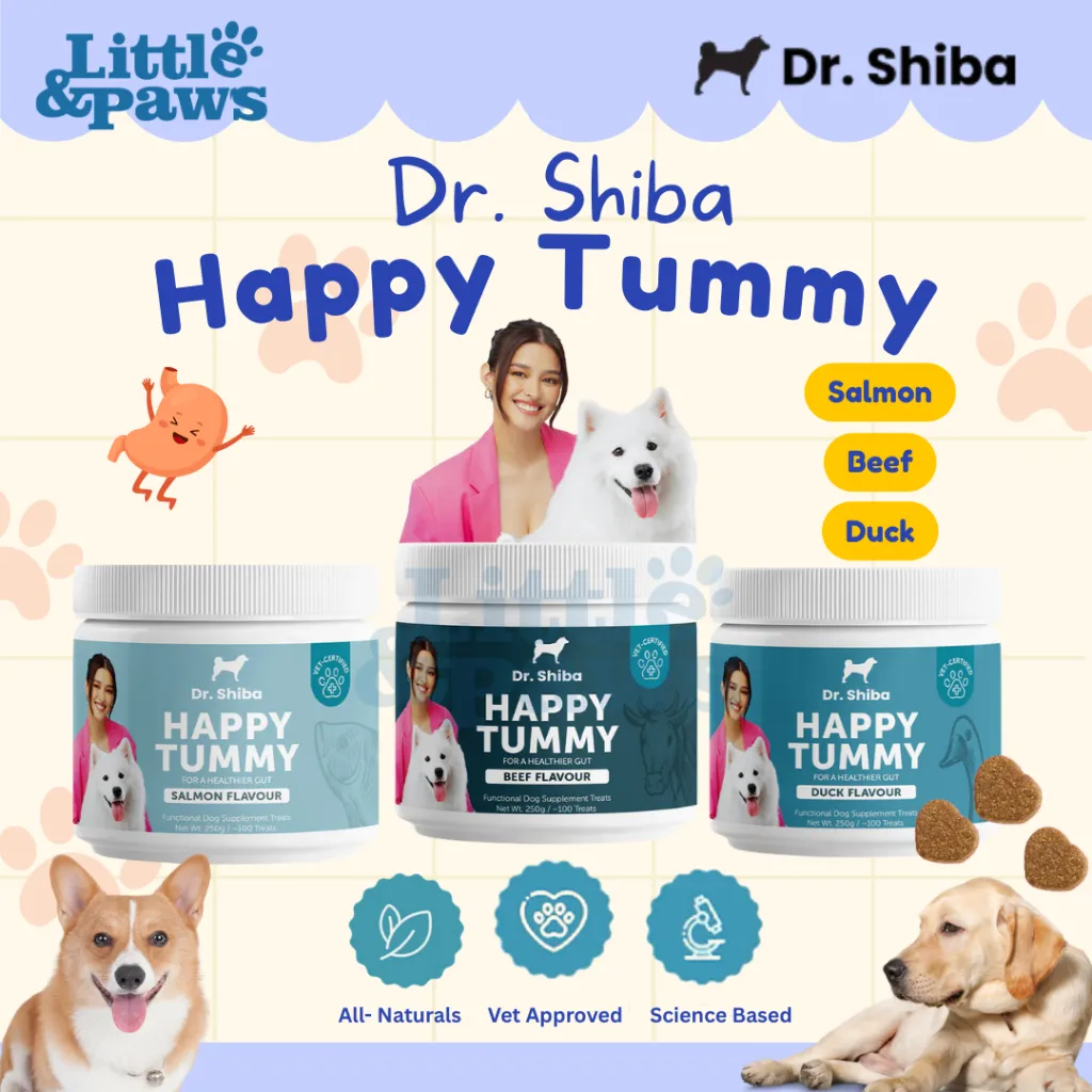Dr. Shiba Happy Tummy Vitamin Dog Suplemen Pencernaan Anjing All Naturals Prebiotic Chewy