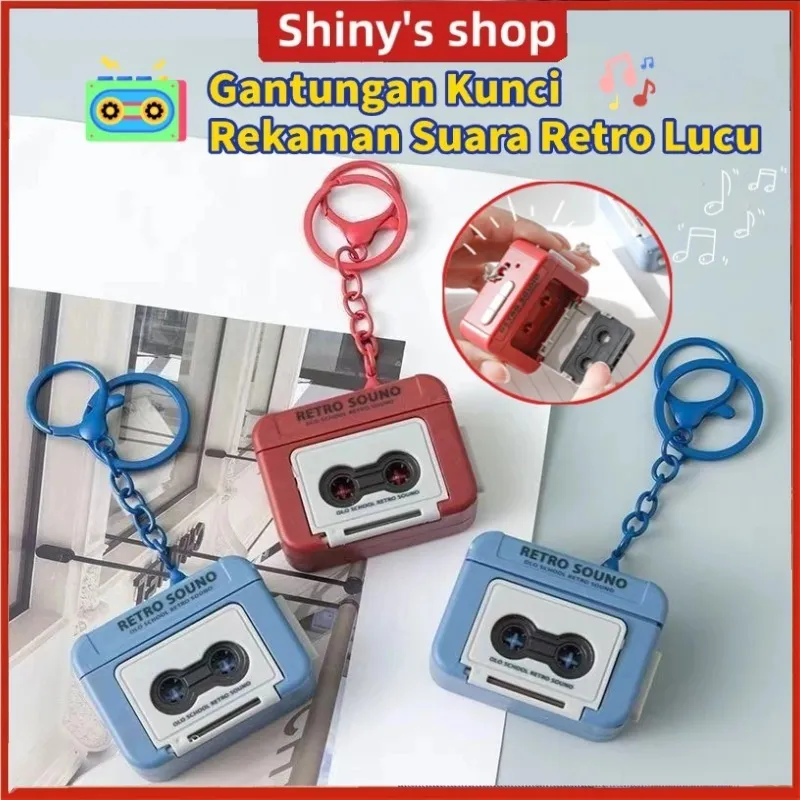 Gantungan kunci Dengan Rekaman Voice Record Perekam pita mini yan hadiah ulang tahun Retro