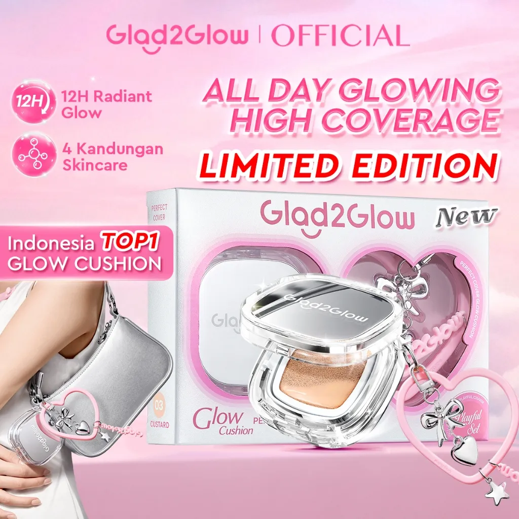 [NEW! FREE EXCLUSIVE CHARM] Glad2Glow Perfect Cover Glow Cushion Charm- High Coverage&Glowing Tahan 12 Jam g2g Official Store