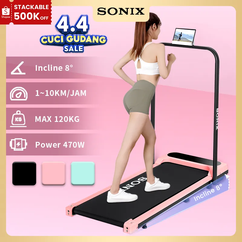 Sonix Incline Treadmill STR01 Running Mat Listrik Lipat Treadmill Elektrik Alat Fitness Walking Pad Small Foldable Ultra Quiet Indoor Home Fitness Equipment