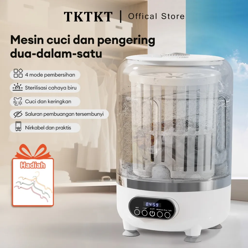 TKTKT 3Lmesin cuci mini Spin Dryer Empat mode mesin cuci portable Automatic spin-drying washing machine  Fungsi putar kering