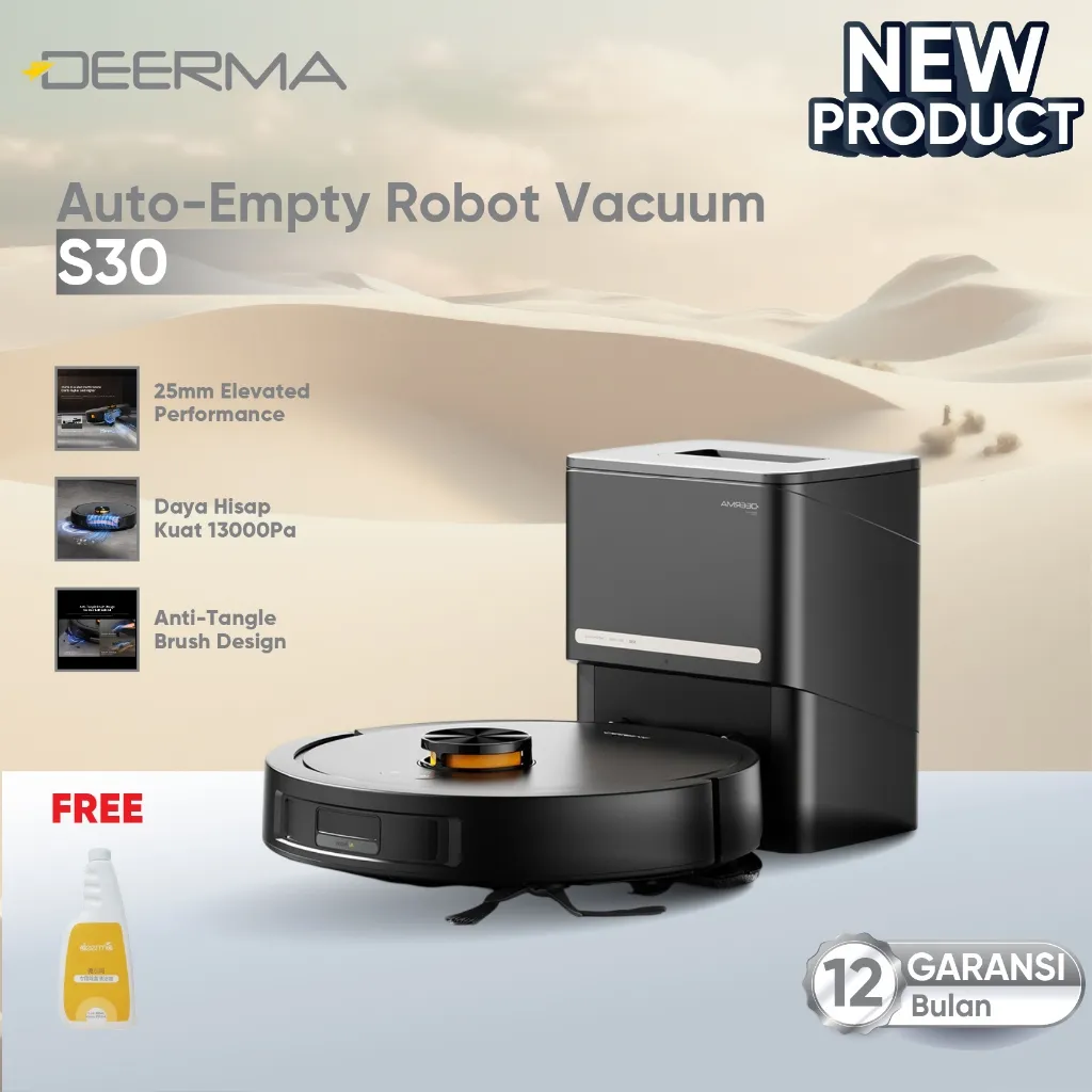 Deerma Robot Vacuum Cleaner S30 | Sapu Pel Vakum Penyedot Debu |Chassis lift | Sapu Vacum Pel Vakum Mop |1 Year Local Warranty | xiaomi home app