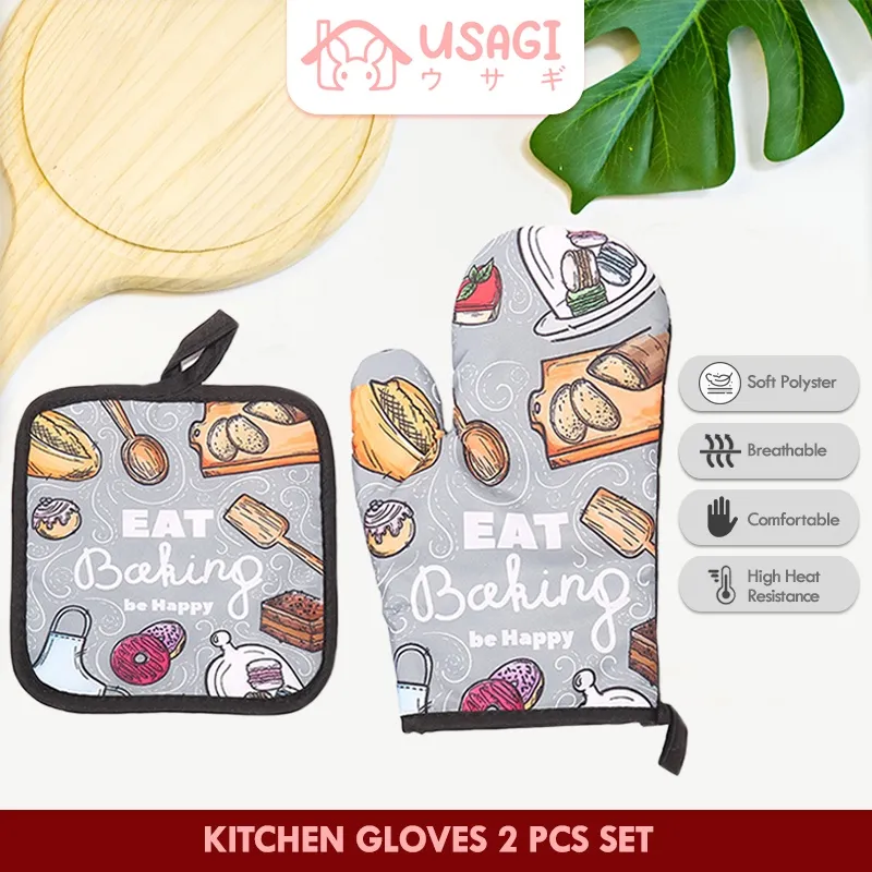 Usagi Official Oven Kitchen Gloves 2 Pcs / Sarung Tangan Baking Dapur Oven Microwave Tahan Panas 1 Set
