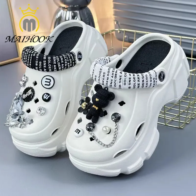 MAIHOOK Sandal Baim Wanita Wedges Sandal Kodok Wanita Sandal Bapao Sandal Jelly Sandal Fuji Bahan Rubber 3D Anti Slip