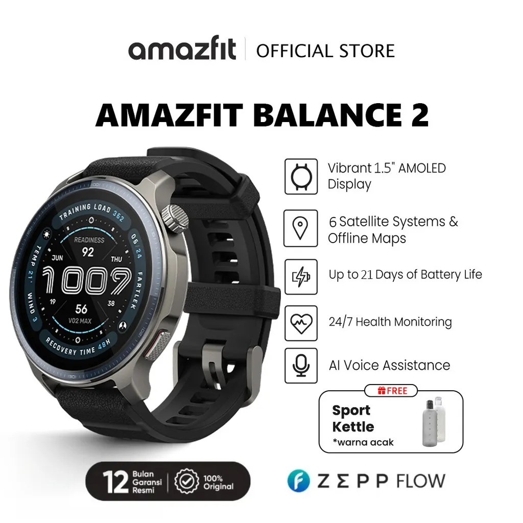 Amazfit Official | (Pilihan Resmi! gratis 1 hadiah!)Balance 2 Smart Watch(Barang Original Resmi Garansi 1 Tahun)