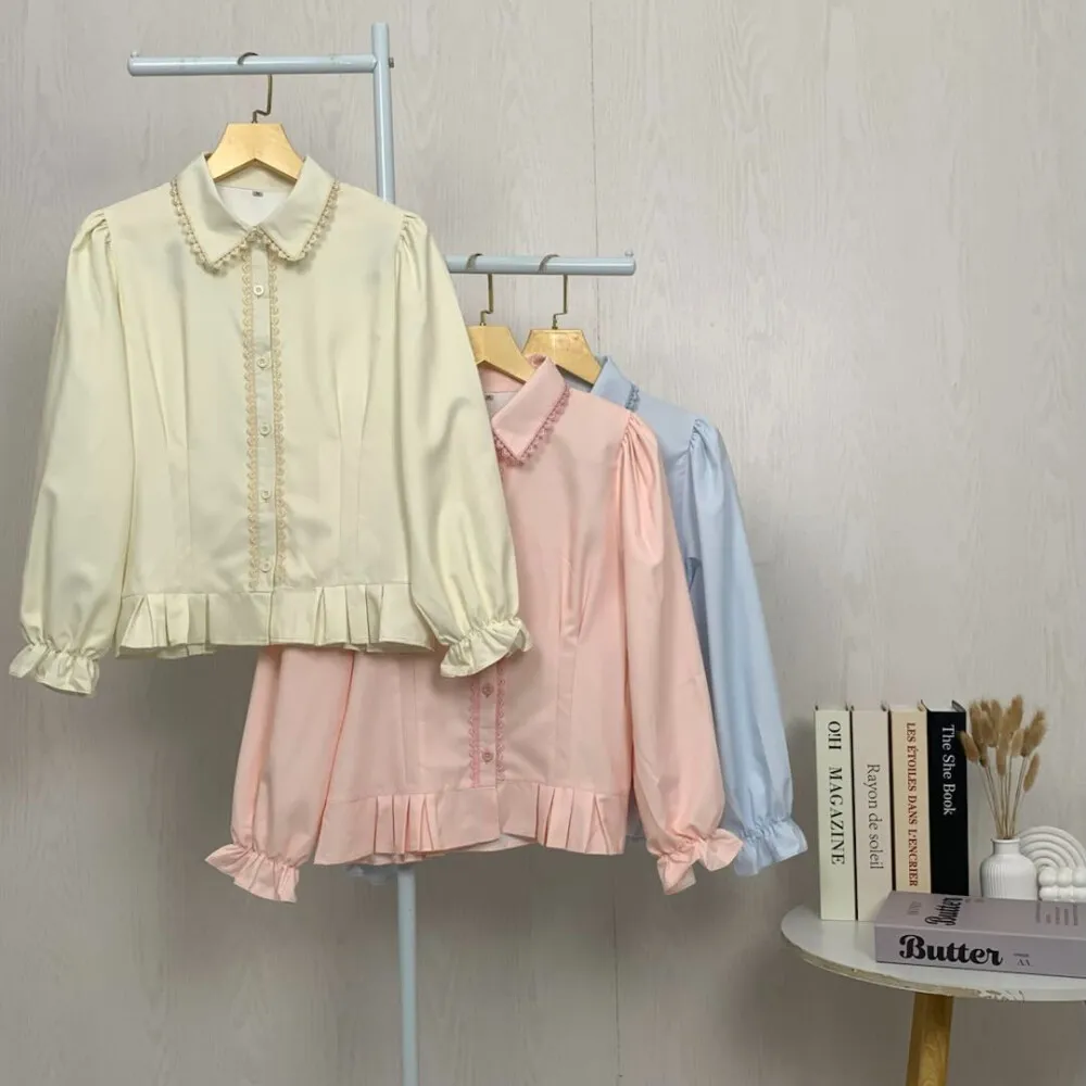 Atasan Kemeja Wanita Lengan Panjang Gaya Populer | Kemeja Lengan Panjang Wanita | Atasan Wanita Trendy 2026 | Kemeja Berkerah Cantik | Original By Chicmore.Soft | Warna Pink/Yellow/Blue | Atasan Kasual Wanita | Kemeja Bahan Lembut