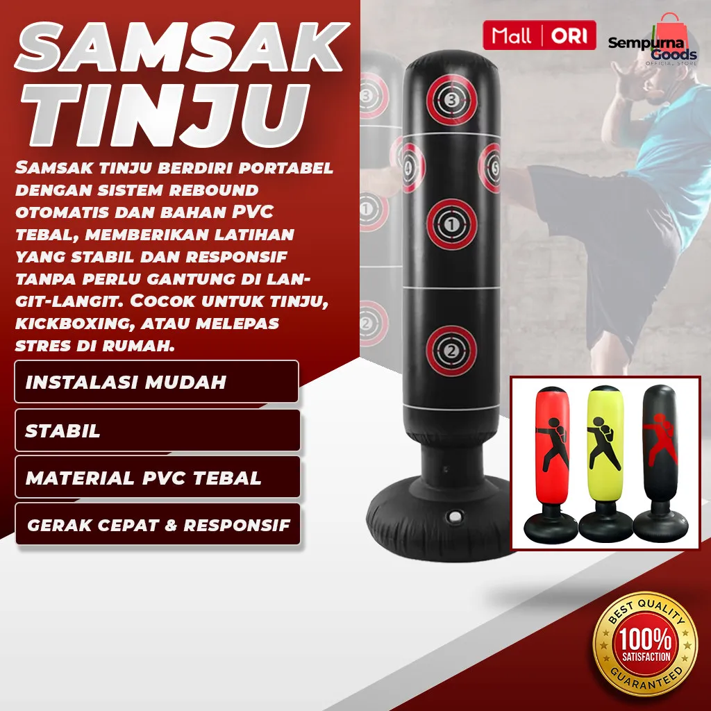 SempurnaGoods Samsak Tinju Tiup Inflatable Punching Bag Anak Dewasa Anti Jatuh Untuk Latihan