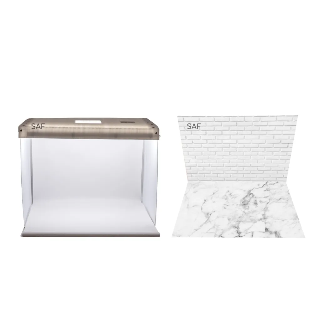 SAF Paket Studio Mini Box Photo + Alasfoto motif kode 448 free background hitam dan putih polos