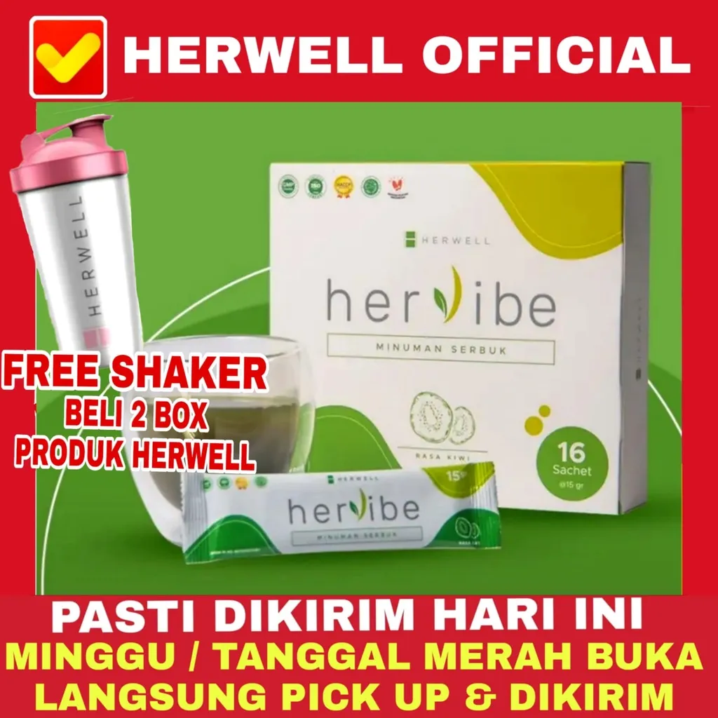 HERVIBE HERWELL 1 Box 16 Sachet Fiber Slimming Detox Suplement Pelangsing