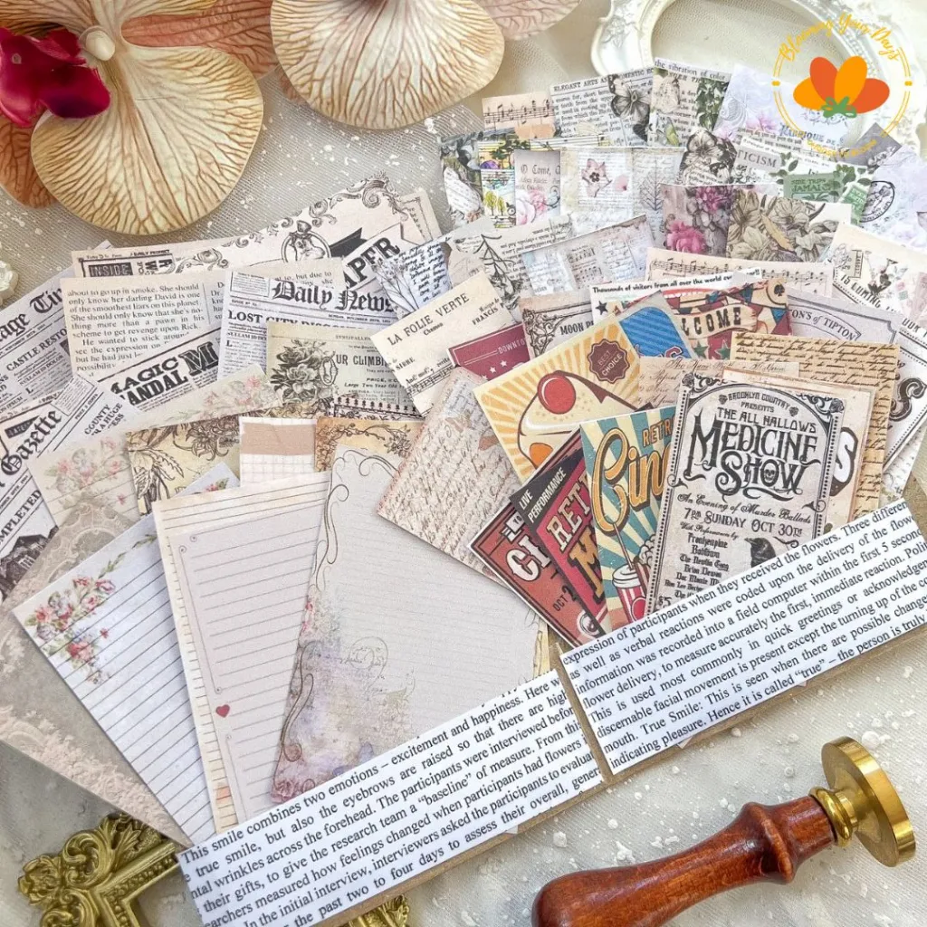 60pcs Journaling Jurnal Kit journal kit vintage deco diari DIY scrapbooking paper pack kertas dekorasi