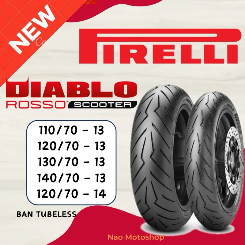 [FREE WRAPPING] BAN PIRELLI DIABLO ROSSO SCOOTER RING 13 RING 14 NMAX PCX 110/70 120/70 130/70