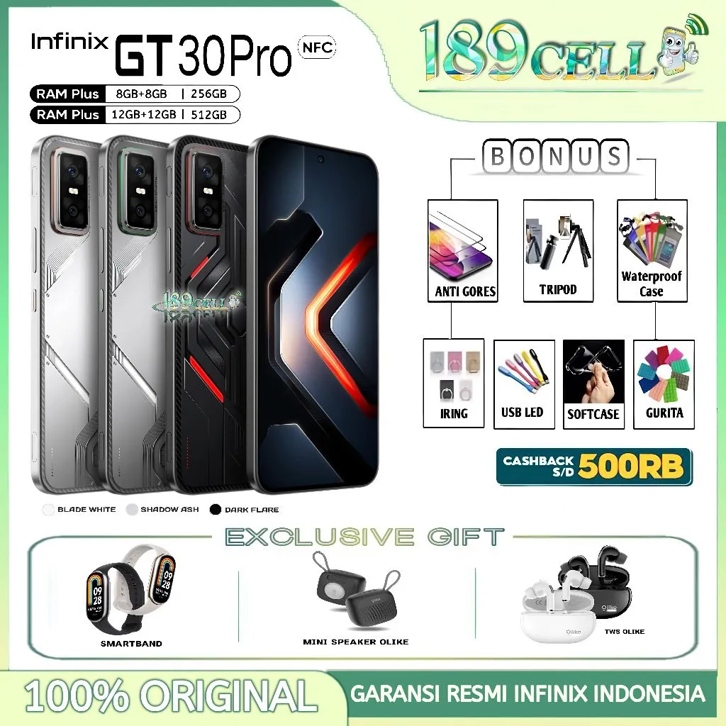 INFINIX GT 30 PRO 5G NFC RAM 12/512GB 8/256GB - GT30 Pro - GT30Pro - GARANSI RESMI INFINIX INDONESIA