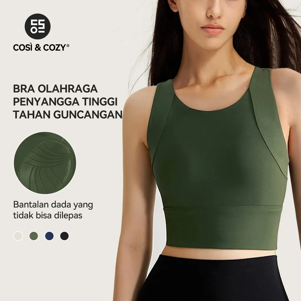 COSI COZY Bra Olahraga Wanita Bra Olahraga Rompi Yoga Pelangsing Tahan Guncangan Padel Model Upgrade