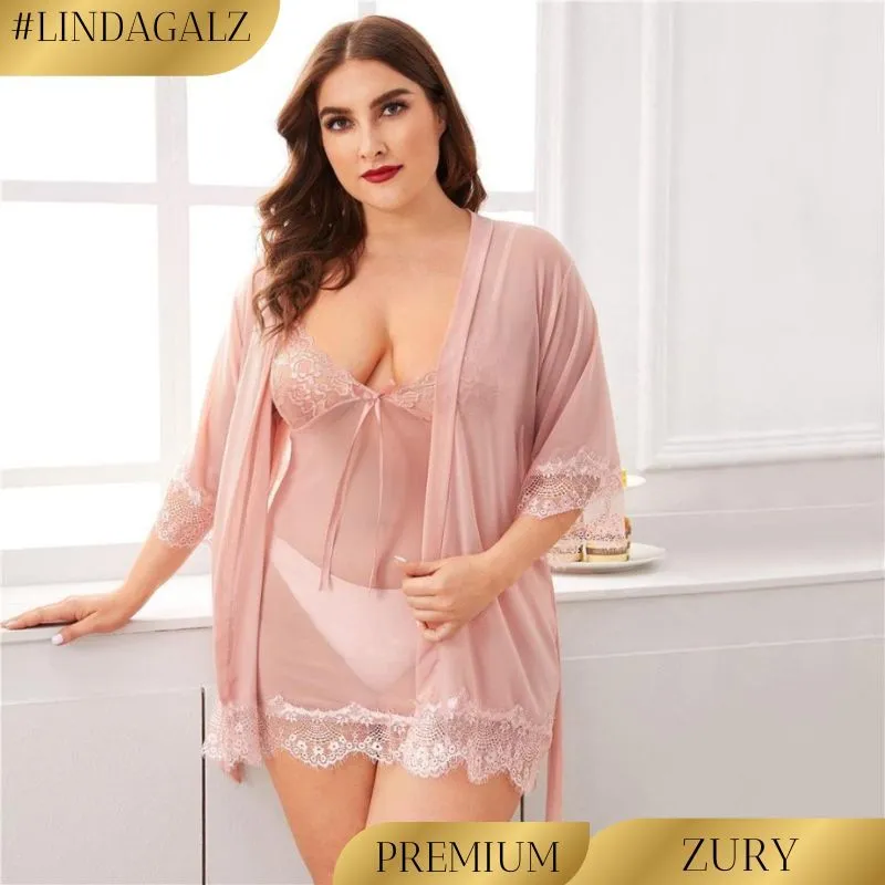 LindaGalz ZURY Pakaian Tidur Wanita Dewasa Lingerie Jumbo Big Size Baju Tidur Sexy Baju Dinas Istri Lingerieing Wanita Premium Lingery REALPICT 100%