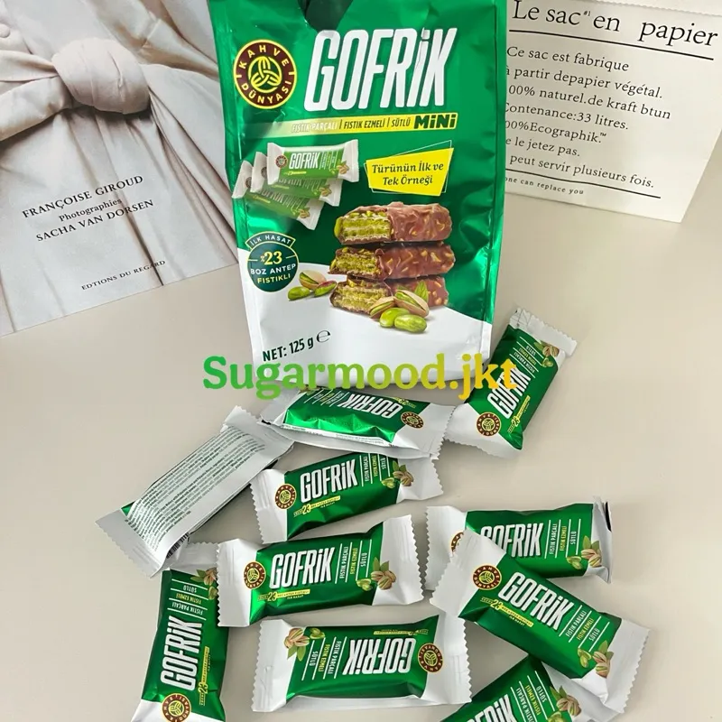 READY STOCK Gofrik Mini Wafer Pistachio Turki oleh oleh haji umroh Isi 10pcs