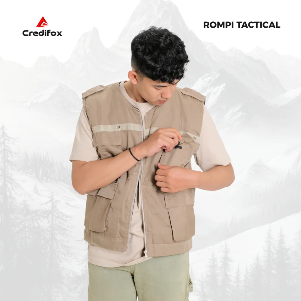 CREDIFOX Rompi tactical - rompi cargo - vest pria casual - rompi safety proyek - rompi vest lapangan - rompi vest - tactical vest - rompi polos