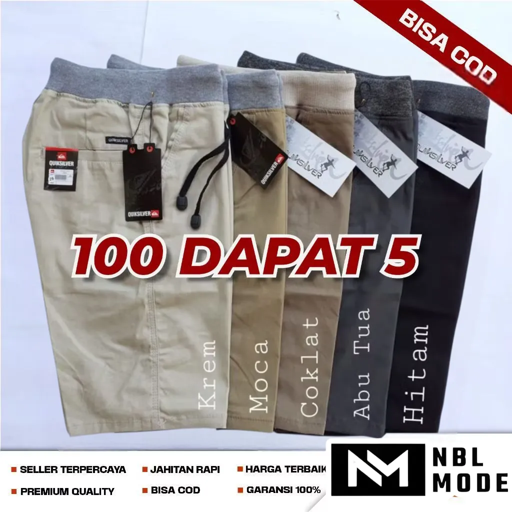 Cod 100 Ribu 5 Pcs Celena Pendek Chinos Pria Distro Polos Slim  Celena Pendek Pria