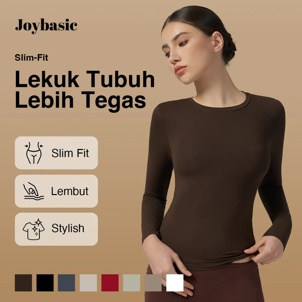 Joybasic All Day Fit Crew Neck Fitted Long Sleeve