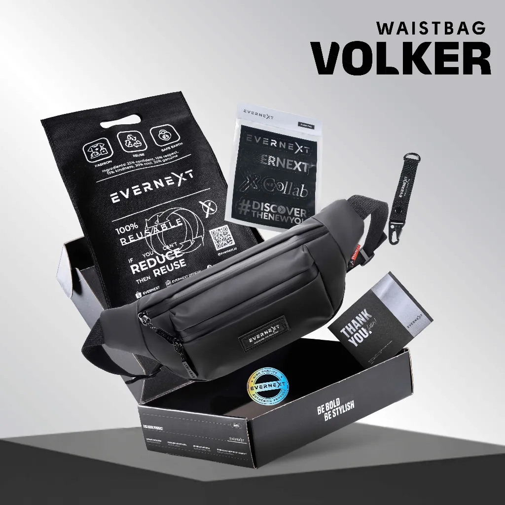 Evernext - Tas Selempang Pria Anti Air Waist Bag Waterproof Volker Sling Bag Pria Waist Bag Pria
