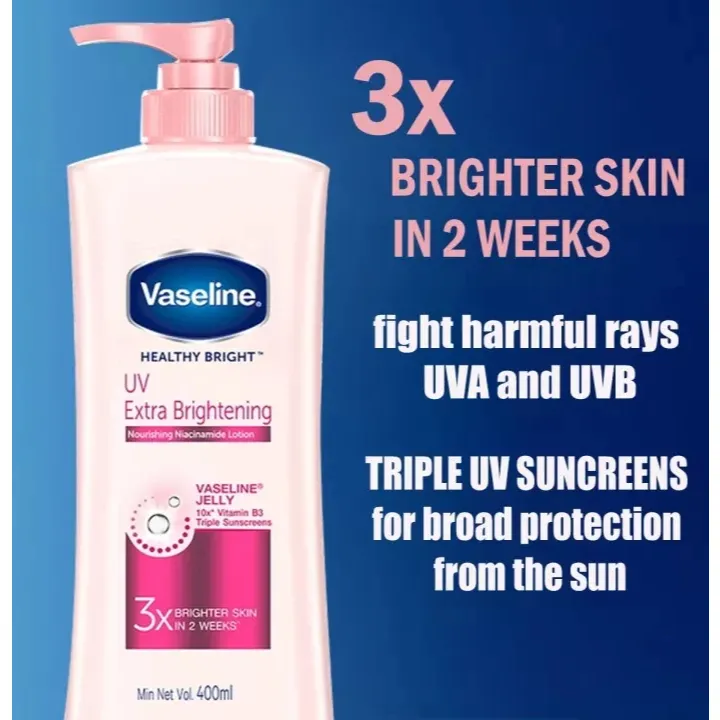 SADOER Vaseline Lotion Pemutih Badan 400ml Body Serum | Brightening Body Serum | Melembapkan | Mencerahkan | Kulit Halus | Niacinamide | Hyaluronic Acid