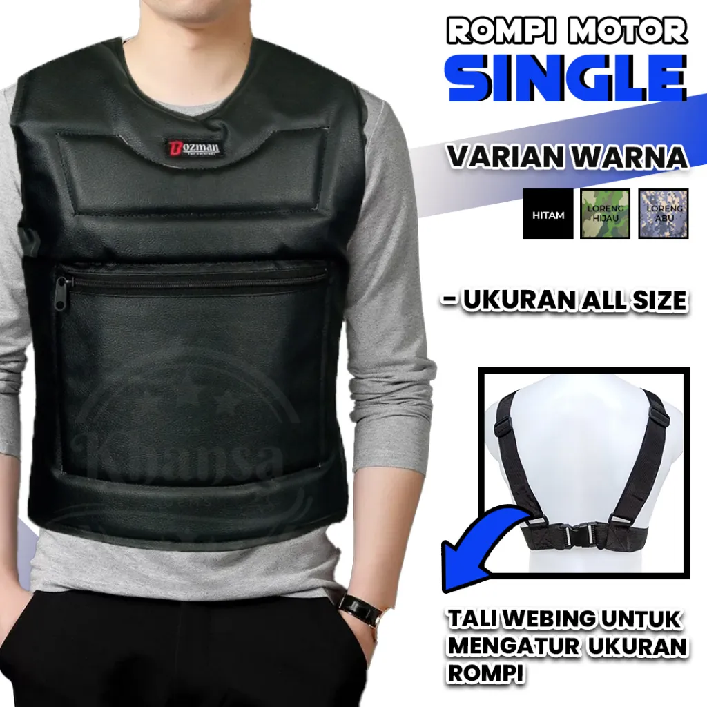 Rompi Motor Bozman Keren Anti Angin & Anti Air Pelindung Dada dan Body Cocok Untuk Bikers
