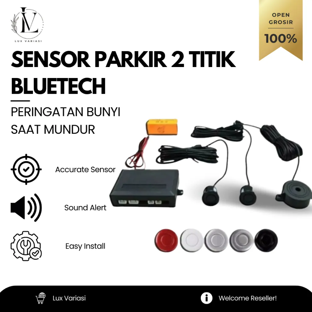 SENSOR PARKING BUNYI 2 EYE HITAM MERK BLUETECH