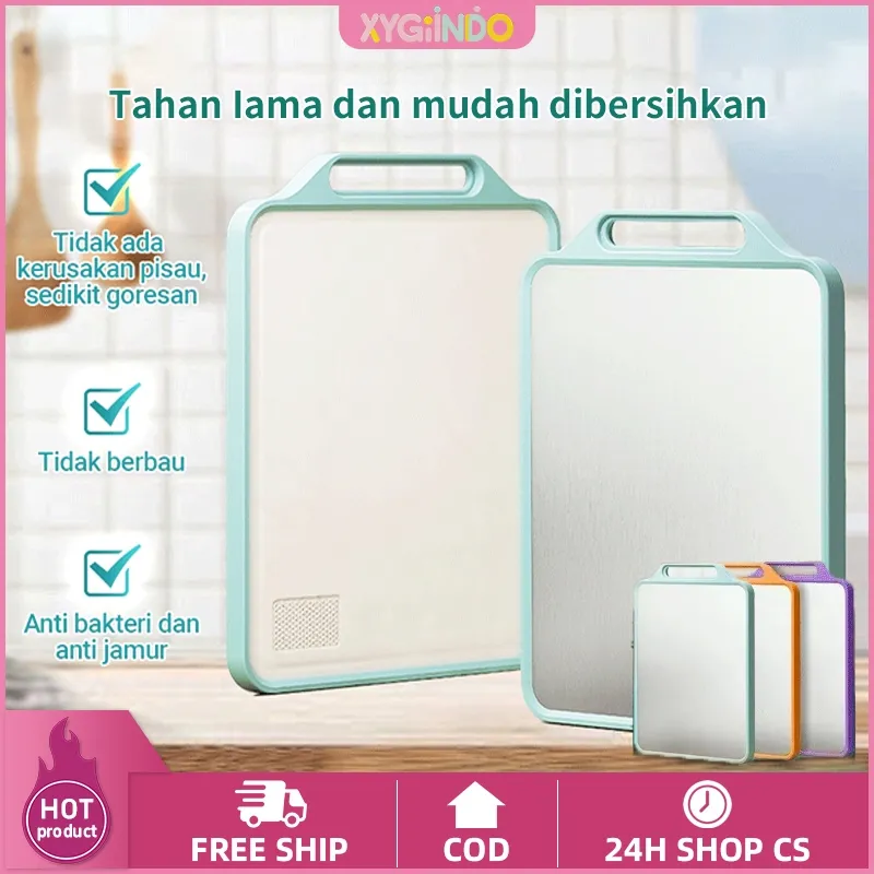 Mehaa Talenan Stainless Steel 2 Sisi - Cutting Board Anti Jamur & Antibakteri, Mudah Dibersihkan