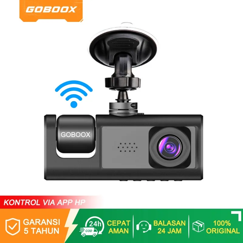 GOBOOX 3 Lens Dashcam Mobil Depan Kabin Belakang 128G HD 1080P WiFi GPS Kamera Camera Mundur Mobil / Night Vision / Loop 24 Jam / G-Sensor / 170° Sudut Lebar / Deteksi Gerakan