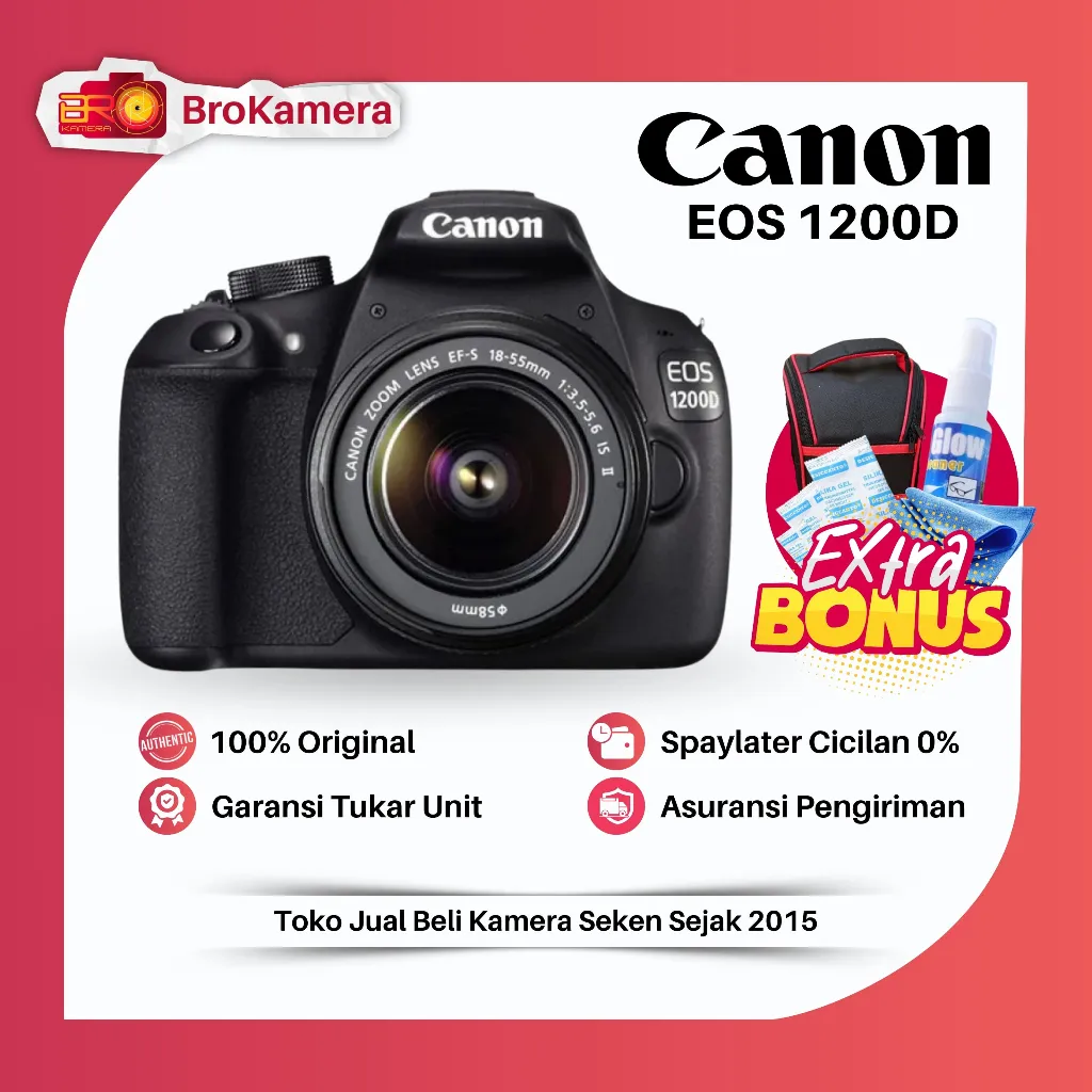 Canon EOS 1200D Fullset Siap Pakai 100% ORIGINAL