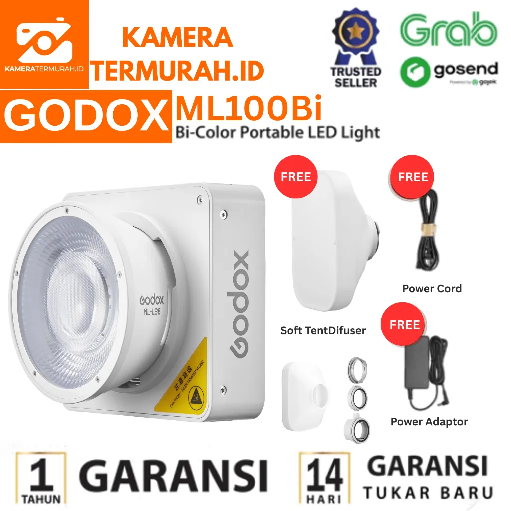 Godox ML100Bi Bi-Color Portable LED Light - Kit 1 - Kit 2 - Video Lighting