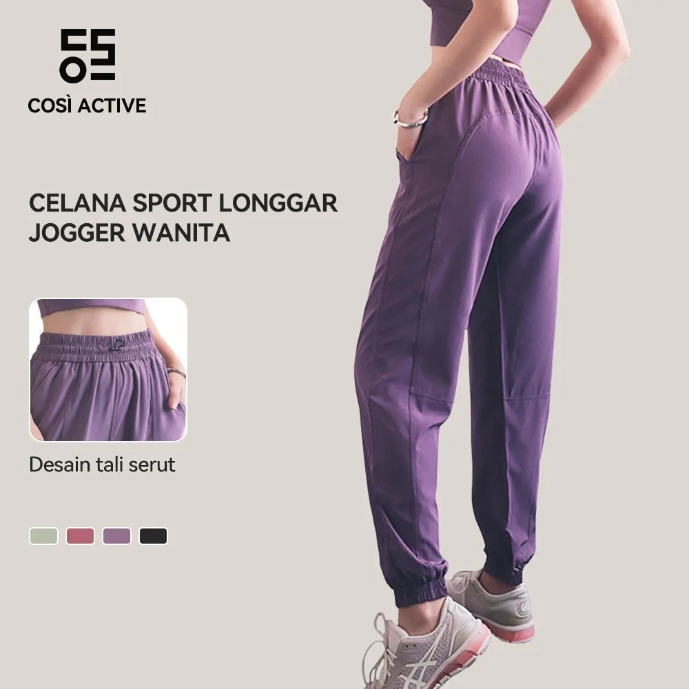 COSI ACTIVE Celana Olahraga Longgar Wanita Track Pants Celana Jogging