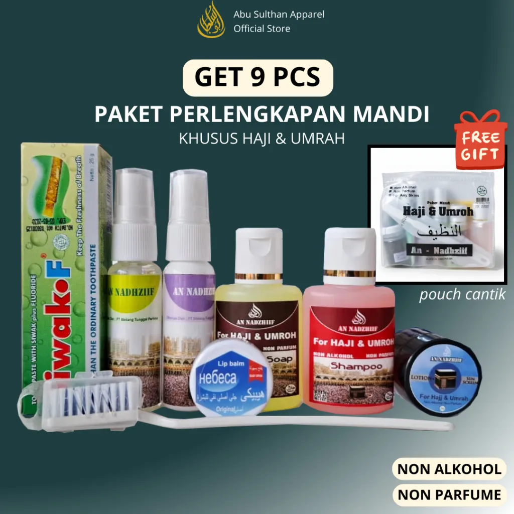 Set Mandi Haji Umrah An Nadzhiif 35ml Non Parfum Non Alkohol Aman Saat Ihram