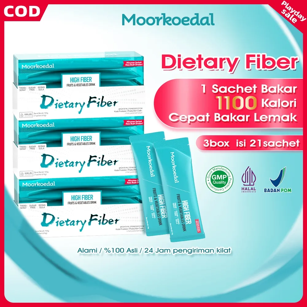 MOORKOEDAL Fiber Drink 21 Sachet Dietary fiber Minuman Serat Makanan Slimming Detox Pembersihan usus