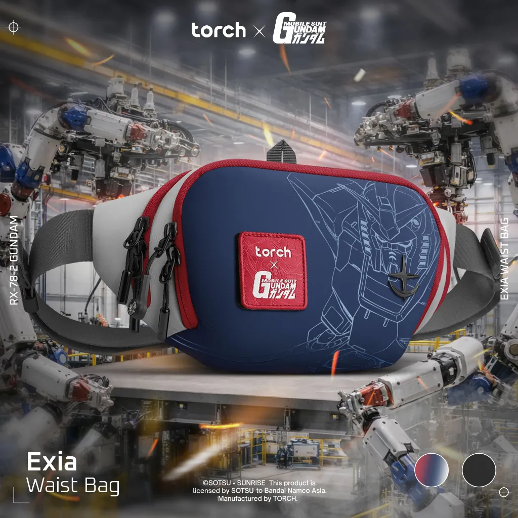 TORCH X MOBILE SUIT GUNDAM Special Edition Exia Tas Pinggang Selempang Ringan Anti Air Pria Wanita - Waistbag Sling bag Cross Body Waterproof