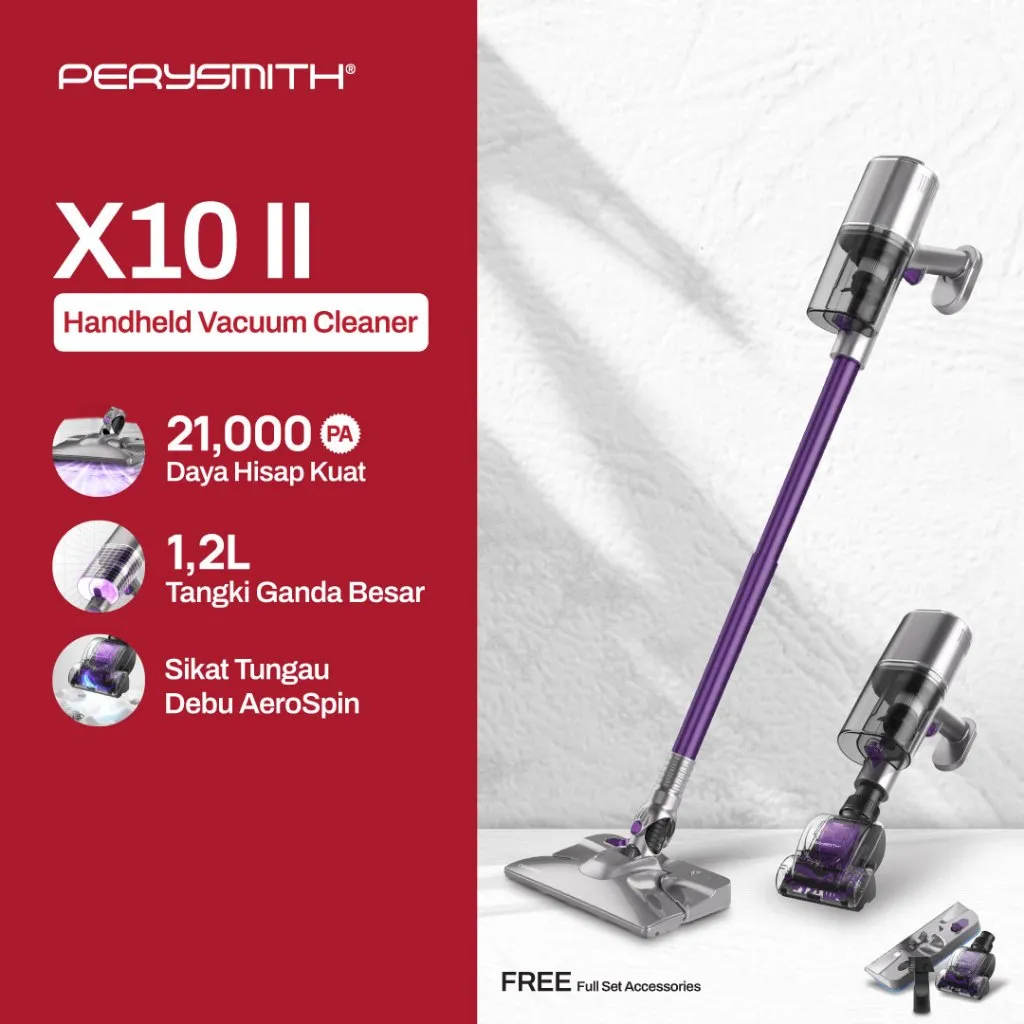 PerySmith X10 II Vacuum Cleaner 21k Pa Vacuum Cleaner Home Vakum Penyedot Portable Vakum Sedot Debu