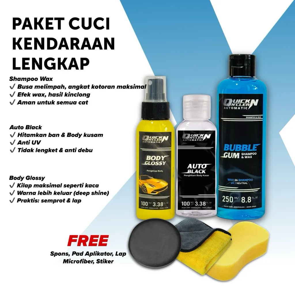 Trending No. 1 PAKET CUCI KENDARAAN LENGKAP | By Quick NClean
