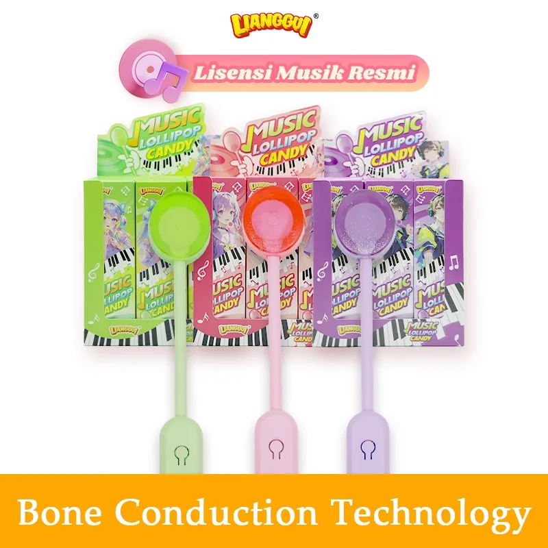 LIANGGUI - Permen Musik Lolipop Halal Snack Cemilan Untuk Keluarga, Kantor Dan Santai Sehari-Hari