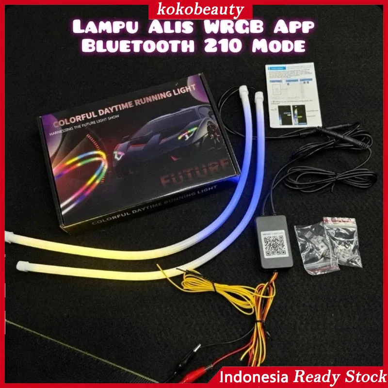 COD SEPASANG Lampu Alis RGB DRL Matrix Flexible Strip 60CM 45CM 30CM - Bluetooth, Sein Running, 12-24v/Lampu Alis Led DRL Maxmoto Rgb Konek Aplikasi Android/Ios Welcome Light Sein Running Bluetooth App Controller