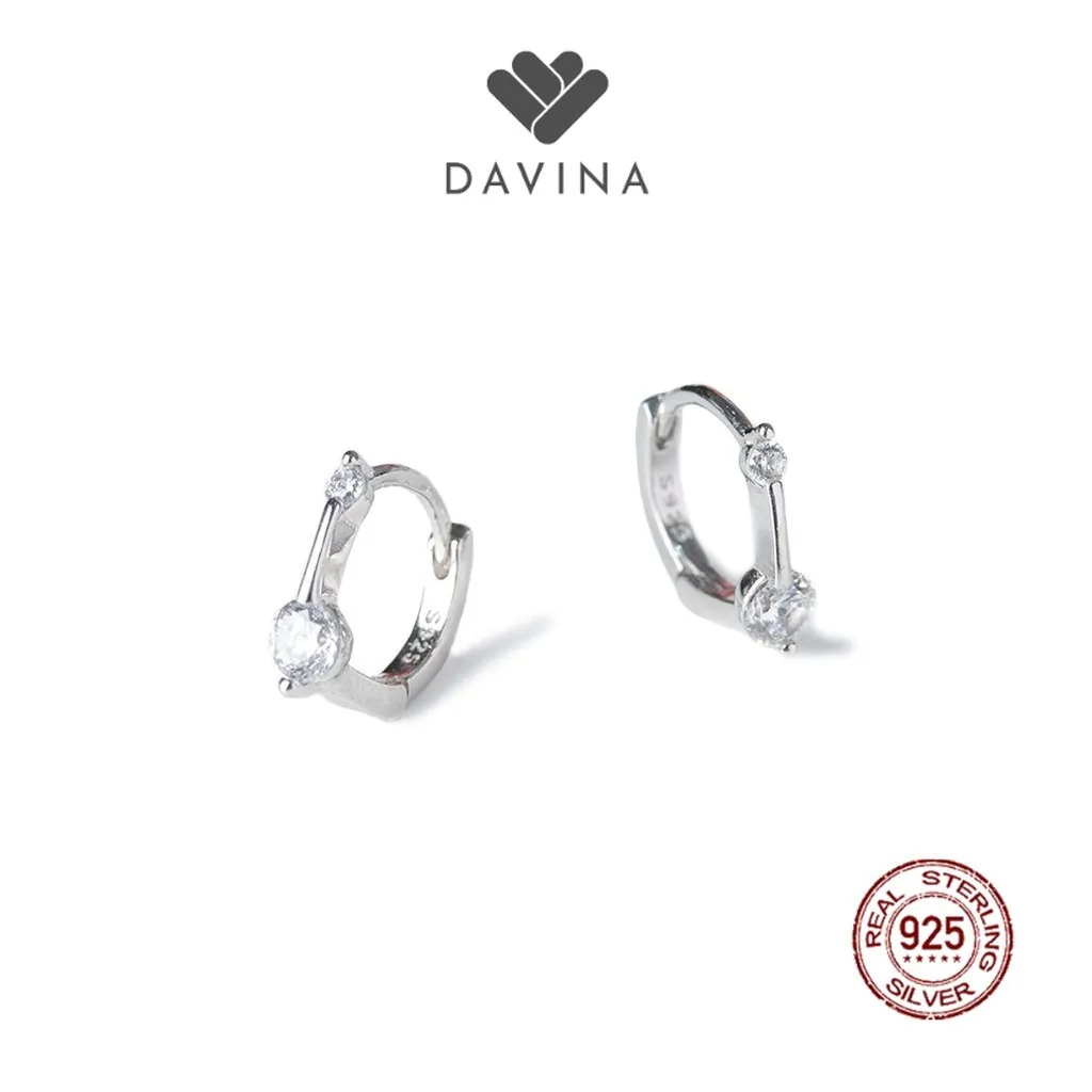 DAVINA Ladies Calya Earrings Sterling Silver 925 - Anting Wanita Perak S925 Bulat Hoop Hoops